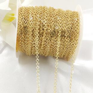 DIY首饰配件铜镀真金链子14K包金火箭头链diy项链配件 链条定制