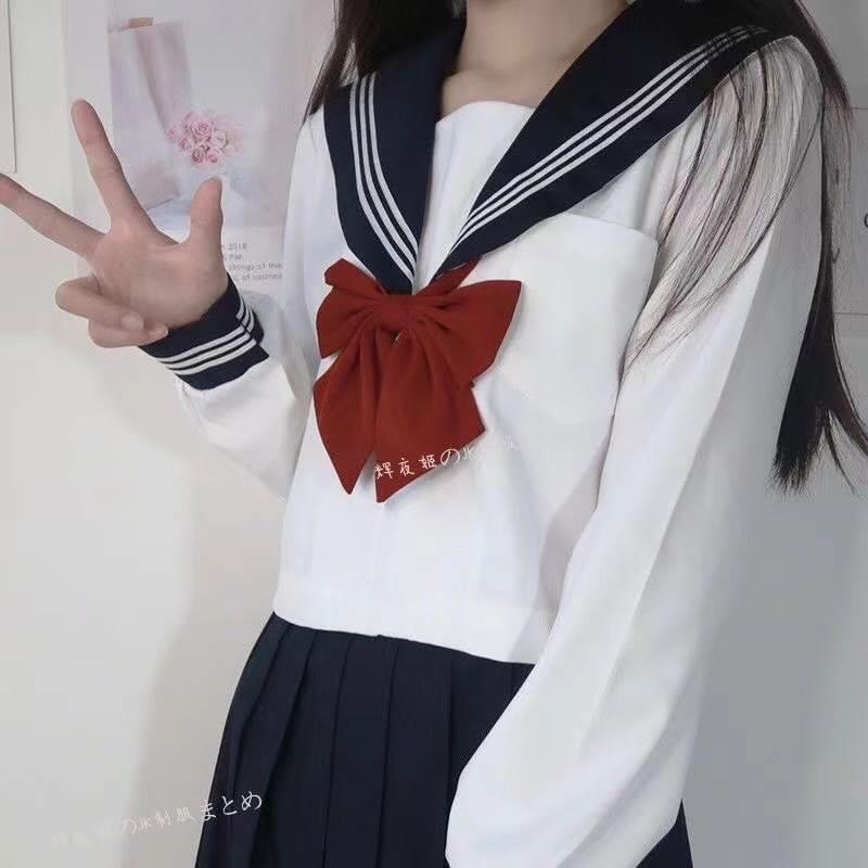 日系学院风jk制服基础款白三本长短袖班服女水手服套装现货供应