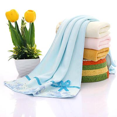 厂家现货细纤维毛巾吸水柔软包边蕾丝浴巾沙滩巾礼品毛巾不易掉毛
