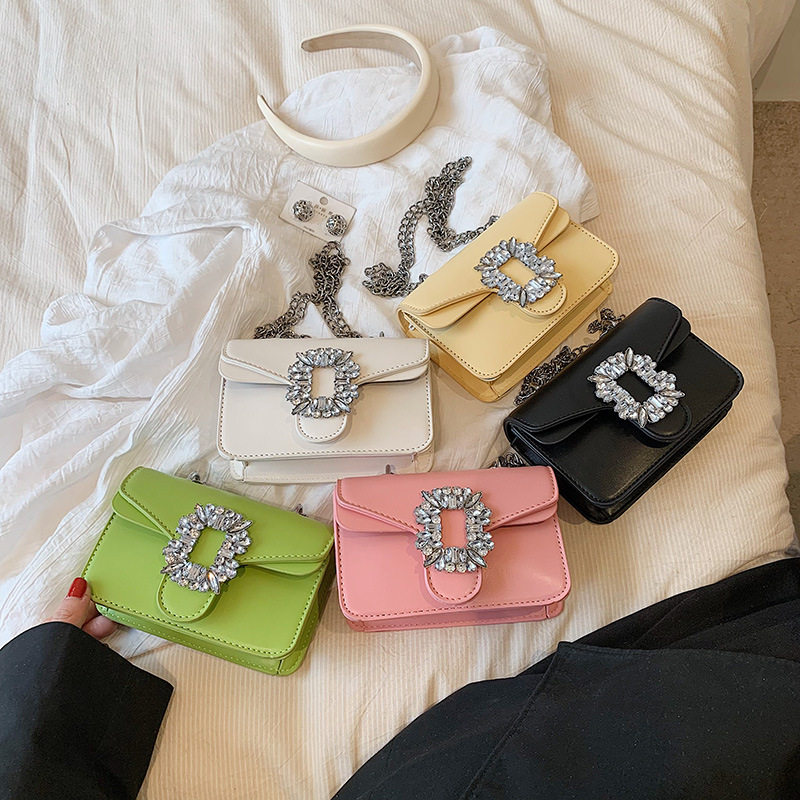 夏季韩版儿童包洋气女孩链条斜挎小方包时尚小香风宝宝迷你配饰包