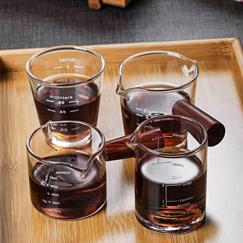 厂家供应玻璃刻度奶盅 调奶杯 双嘴杯量大优惠调奶器咖啡液萃取杯