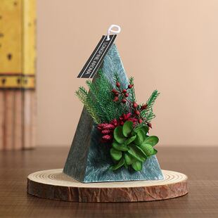 圣诞节家居装饰蜡烛圣诞节桌面装饰品可点燃香薰无味蜡烛干花