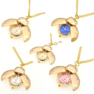 新款金龟子怀表金色怀表 瓢虫怀表 项链怀表 甲壳虫怀表现货