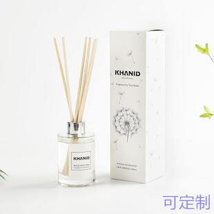 KHANID无火香薰精油套装 藤条香氛挥发液100ml装透明瓶白卡包装盒