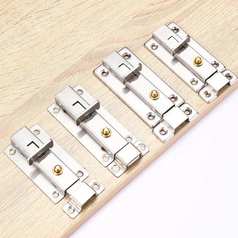 不锈钢3寸4寸自弹插销门窗配件自动回弹防盗锁扣橱柜弹簧插销门栓