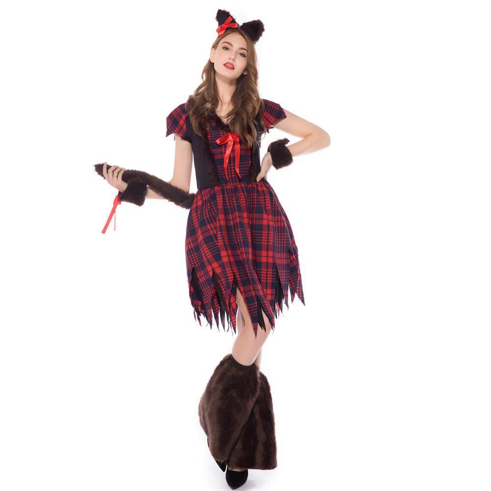 万圣节服装成人化妆舞会派对动物狐狸女款角色扮演夜店舞台演出服