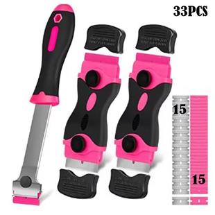 33件套玻璃刮刀，装刀片刮刀工具，带加长塑料手柄的陶瓷滚刀刮刀