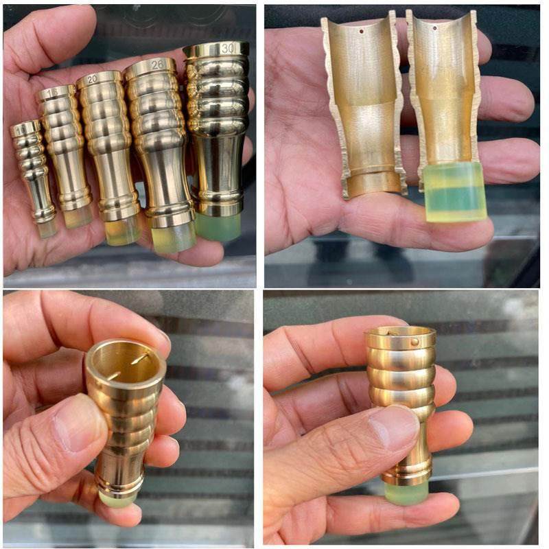 拐杖铜脚手杖底脚防滑胶套家具脚配件高档纯黄铜环铜箍文明棍底脚