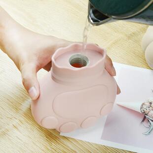 硅胶猫爪热水袋 硅胶暖手宝注水热水袋暖水袋冷热两用 硅胶热水袋