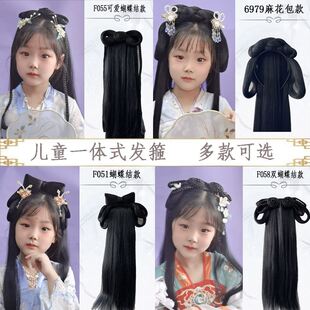 好货 一体式古装假发古风明制汉服发髻全头套发片儿童懒人软发箍