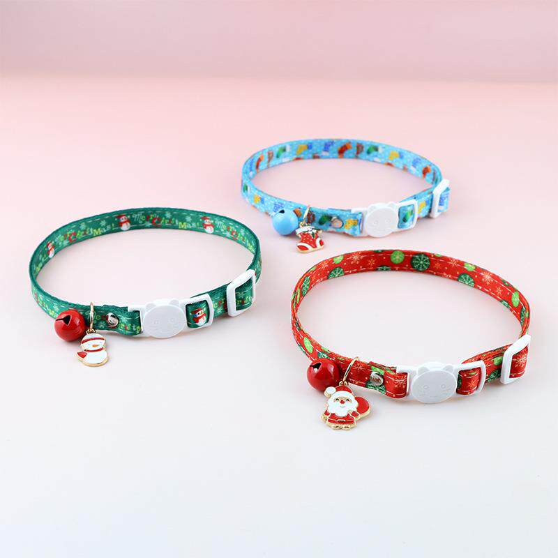 宠物项圈圣诞节猫项圈挂饰铃铛吊坠猫咪项链防窒息定制
