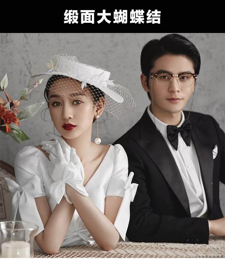 新娘手套蕾丝红色白色结婚手套婚庆婚礼婚纱手套短款