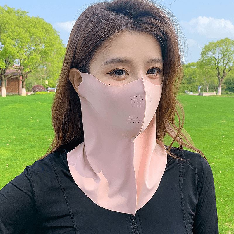 晶世源UPF防曬面罩全臉女口罩透氣薄款戶外開車騎行