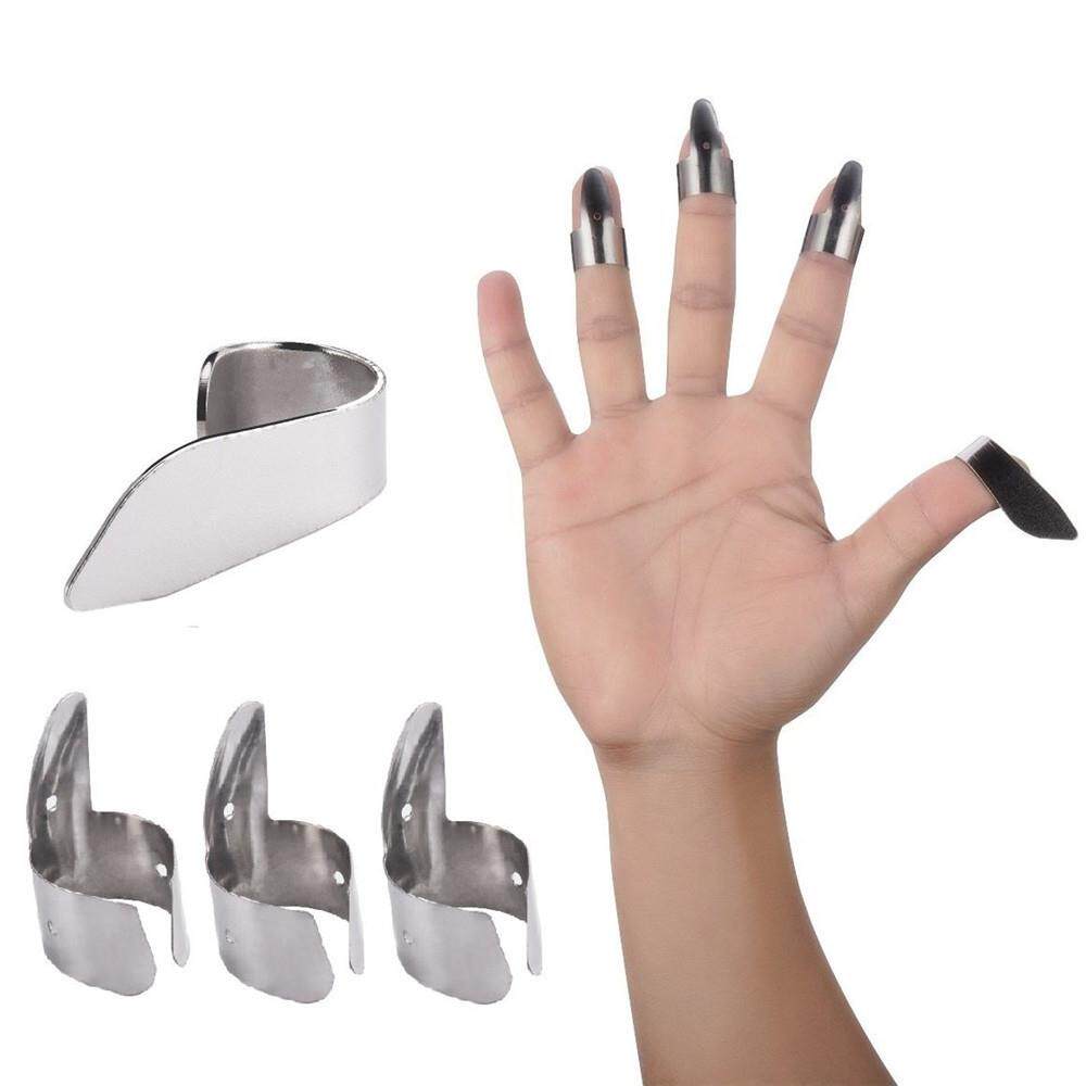 直销吉他拨片金属银色手指套拨片1个拇指套3个食指套乐器配件定制