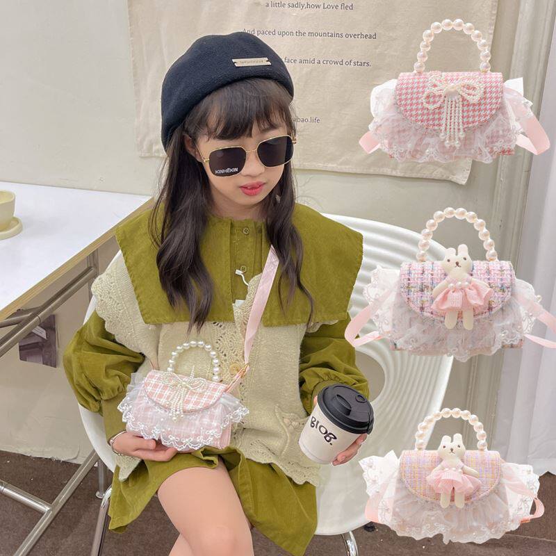 新款儿童包包女童手提包蝴蝶结小香格调斜挎包休闲