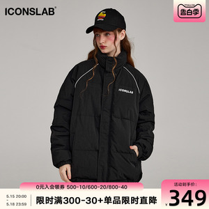 iconslab 基础logo款肌理羽绒服情侣男女同款冬季保暖短款外套潮