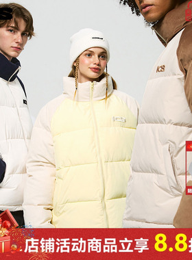 ics丨iconslab马卡龙立体灯芯绒拼接插肩袖棉服潮牌美式宽松棉衣