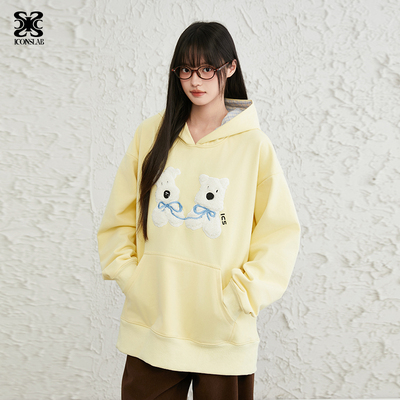 ICS贴布小狗连帽卫衣衣