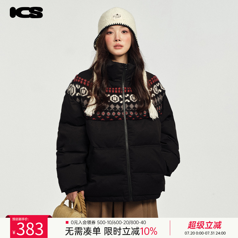 ics丨iconslab费尔岛费尔岛毛织棉服2024年新款秋冬宽松棉衣外套
