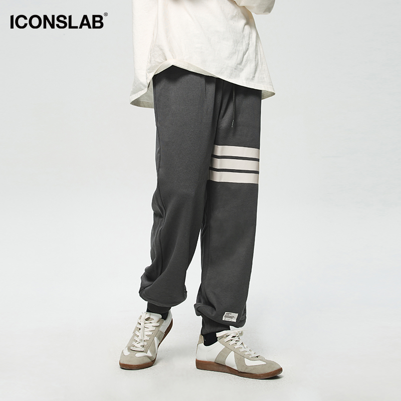 条纹卫裤Iconslab直筒休闲