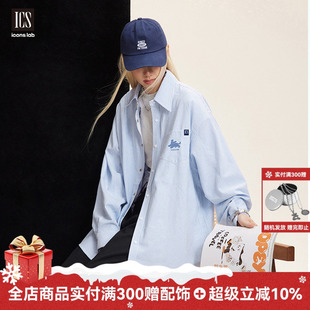 Barnfit巴恩风美式 衬衫 复古学院风宽松外套 iconslab条纹长袖 ics