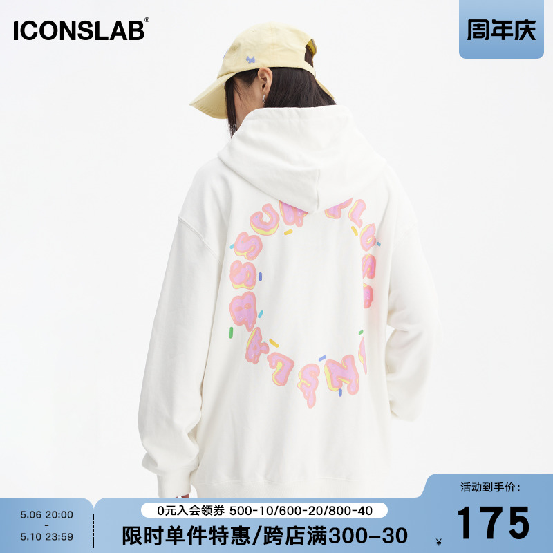 iconslab甜甜圈宽松连帽卫衣