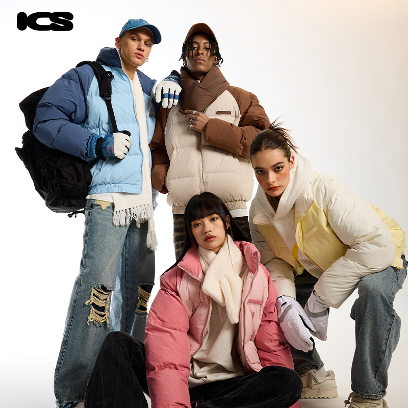 撞色插肩袖棉服Iconslab