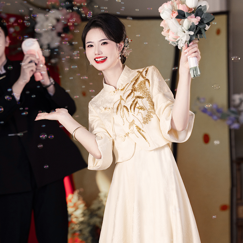 2025新款订婚礼服裙新中式旗袍