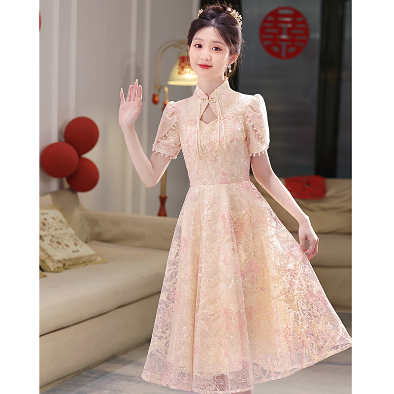 2025新款订婚礼服裙新中式改良版