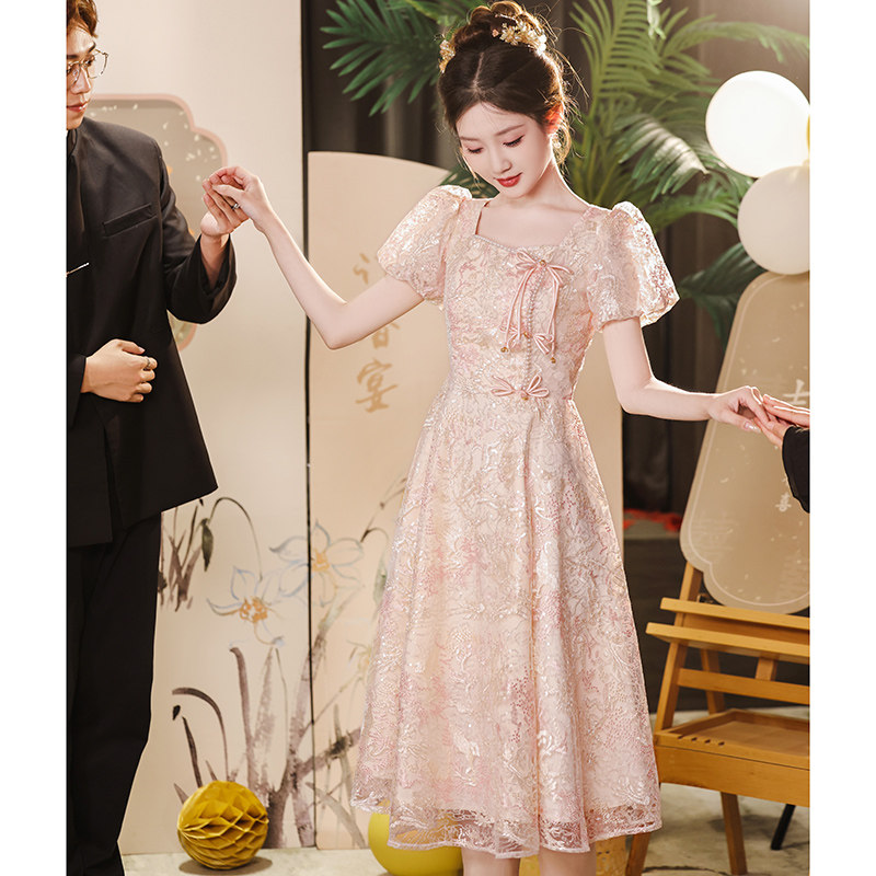 敬酒服新娘2026新款订婚礼服连衣裙结婚回门服新中式平时可穿夏季