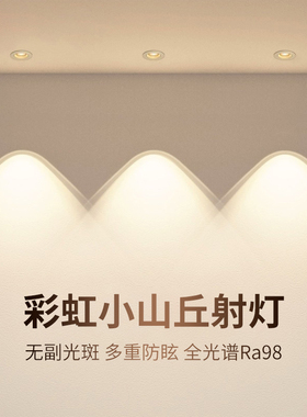 双眼皮彩虹小山丘射灯led嵌入式新款家用客厅筒灯75mm网红洗墙灯