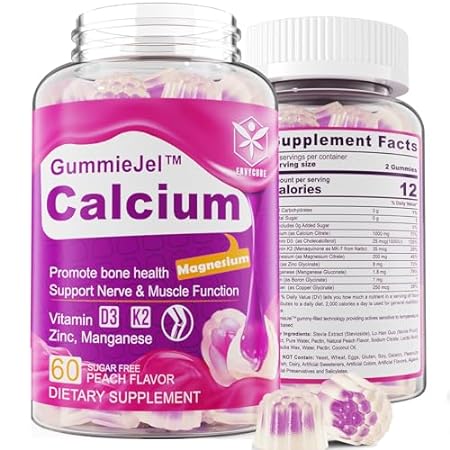 Sugar-Free Calcium Citrate Gummies 1000mg w/Vitamin D3 K2