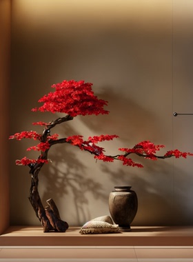 仿真红枫树室内造景植物枫树装饰