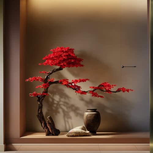 仿真红枫树室内造景植物枫树装饰
