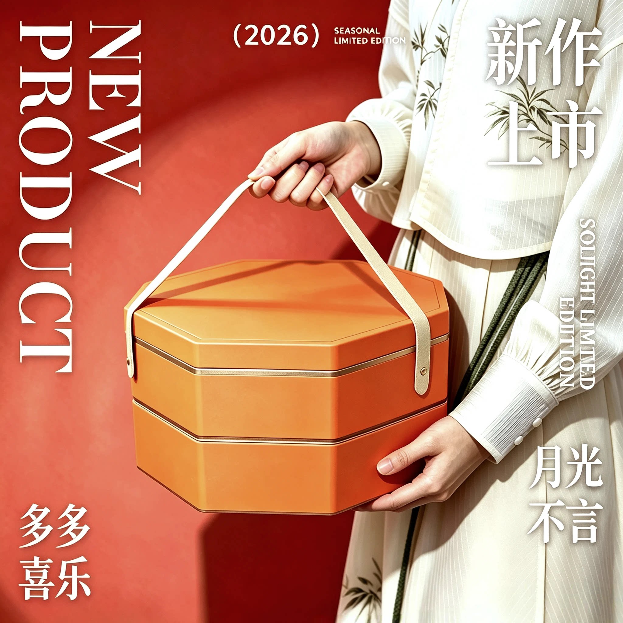 2026新款8饼8味月饼礼盒装400g多喜乐铁盒手提便携中秋月饼送礼