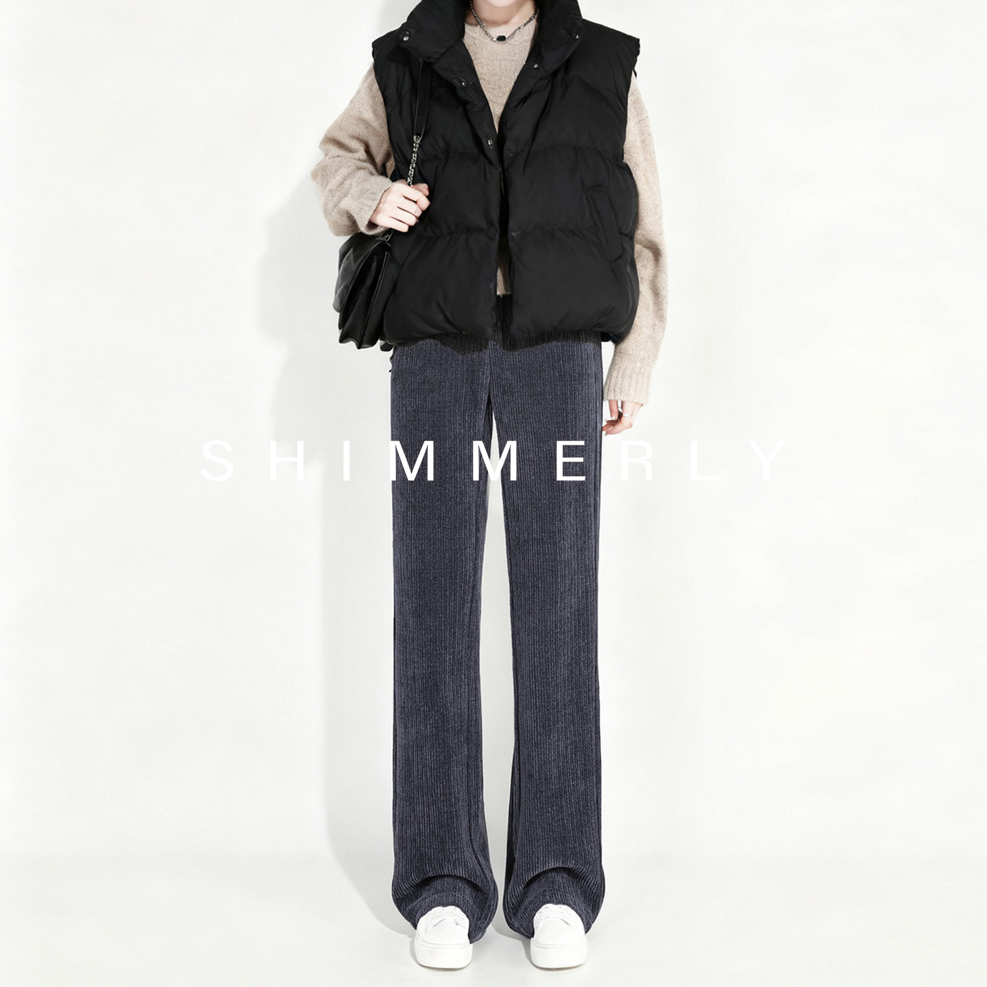 加绒加厚灯芯绒窄版直筒裤