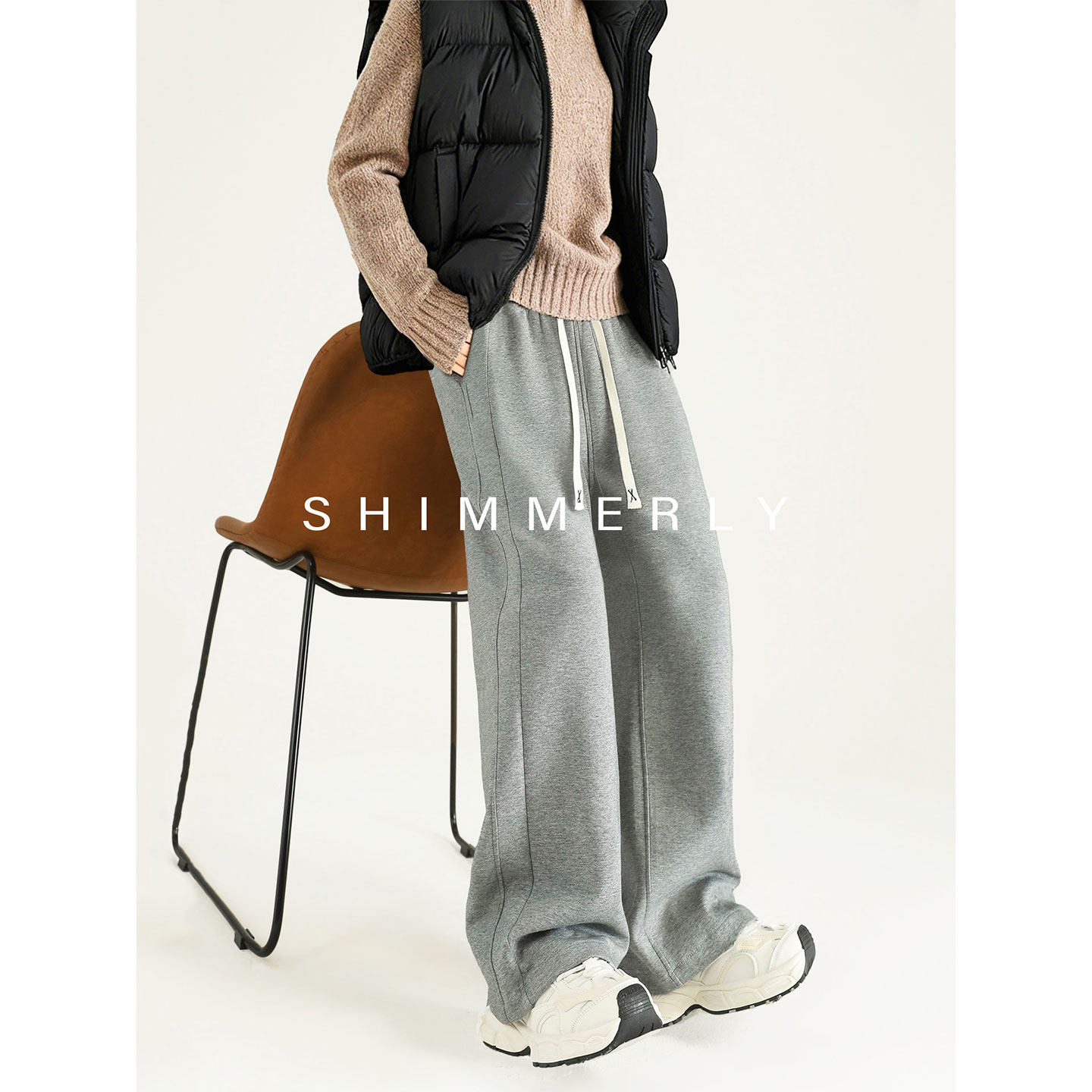 【高个子力推】加绒卫裤女窄版直筒运动裤子冬加厚灰色休闲阔腿裤,女装/女士精品,卫裤,淘宝优惠券,粉丝福利购,淘宝优惠卷