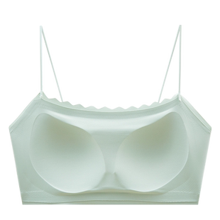 无痕美背吊带一体杯夏季薄款内衣背心式小胸无钢圈聚拢抹胸文胸女