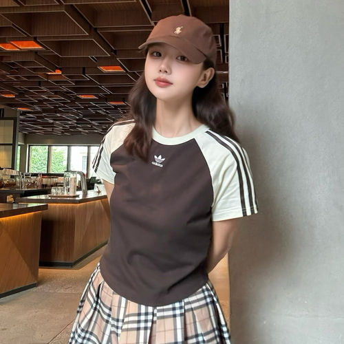 adidas三叶草女纯棉运动短袖T恤