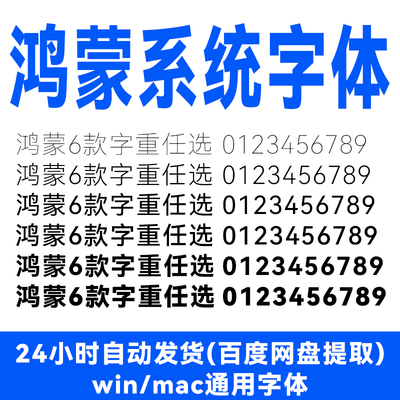 华为鸿蒙字体黑体HarmonyOS Sans免费可商用PS开源简约无版权纠纷