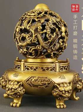 黄铜九转乾坤鼎摆件家居玄关办公室装饰品摆设开业乔迁礼品工艺品