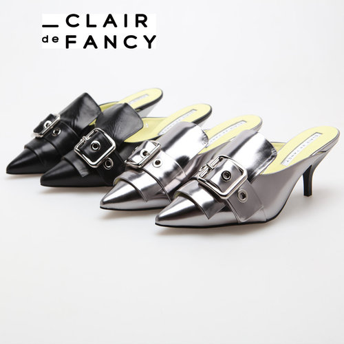 CLAIRdeFANCY夏季尖头矮细跟包