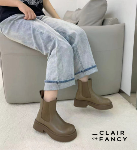 CLAIR de FANCY轻奢时尚厚底舒适女马丁靴烟筒靴1405137