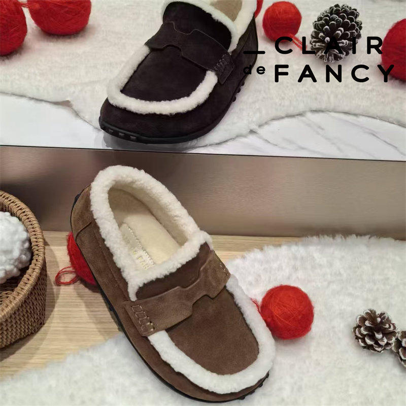 CLAIR de FANCY秋冬新款羊羔毛豆豆乐福鞋女平底懒人鞋1200756,女鞋,乐福鞋（豆豆鞋）,淘宝优惠券,粉丝福利购,淘宝优惠卷