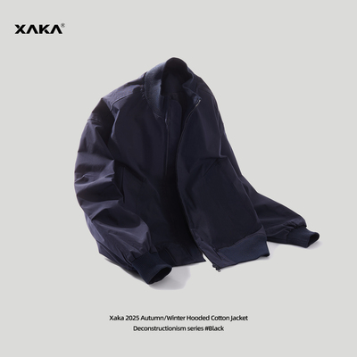 XAKA2026春季美式短宽阔版bomber外套男女立领飞行员夹克cleanfit