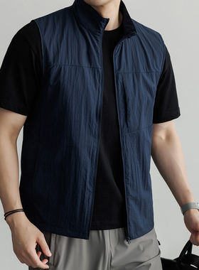 防晒背心男夏季立领外套