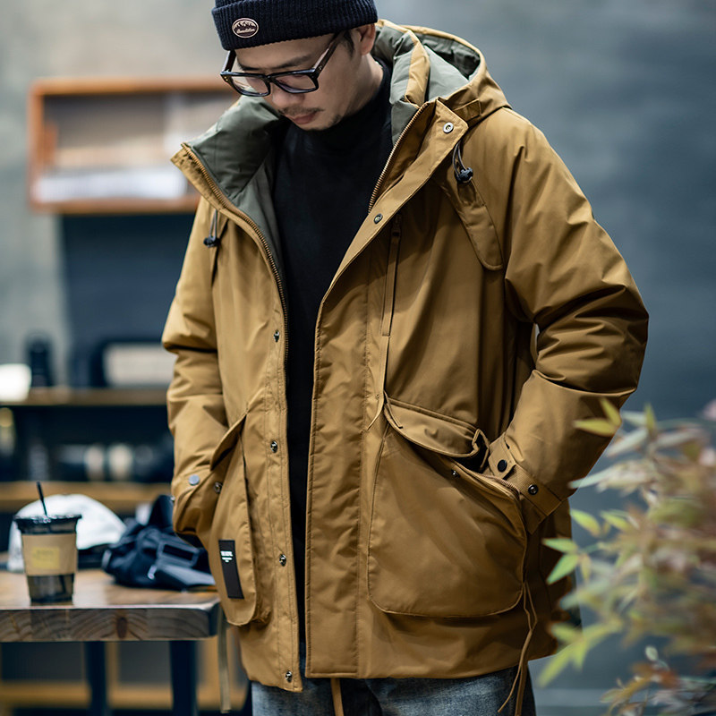 冬季羽绒服男潮牌大码派克服男士防风工装冲锋衣美式保暖休闲外套