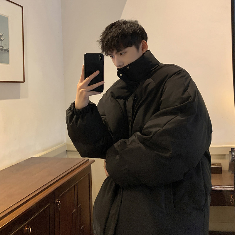 男士羽绒棉服冬季加厚2026新款潮棉衣无帽立领面包服韩版潮流外套