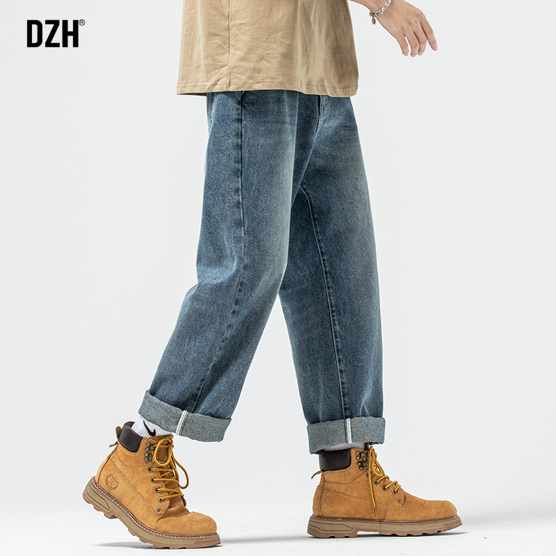 男生裤子夏季薄款休闲裤蓝色男款牛仔裤男2026新款直筒裤宽松男裤