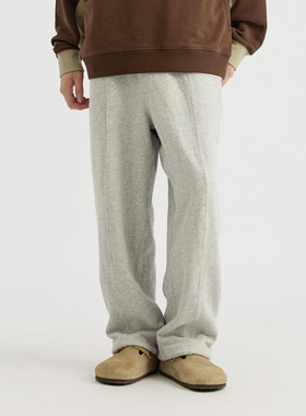 ERICE MADE春夏直筒薄款卫裤男女束脚休闲长裤宽松灰色刺绣运动裤